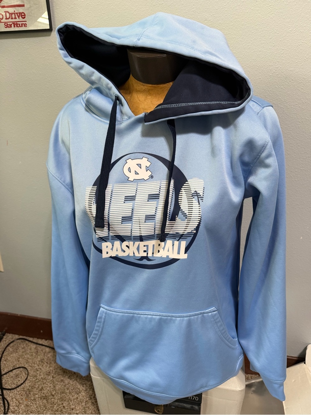 Majestic Section 101 UNC Tar Heels Light Blue Basketball Hoodie - Picture 1 of 5